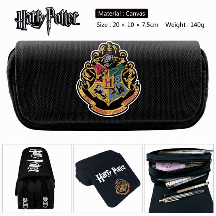 Harry Potter Anime double layer multifunctional canvas pencil bag stationery box wallet 20X10X7.5CM 140G Style C