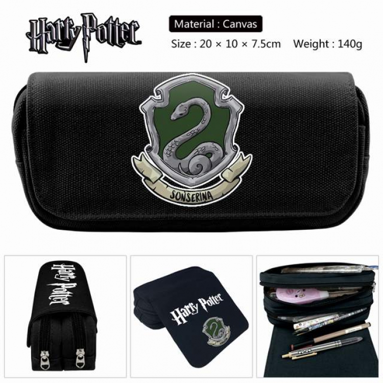 Harry Potter Anime double layer multifunctional canvas pencil bag stationery box wallet 20X10X7.5CM 140G Style D