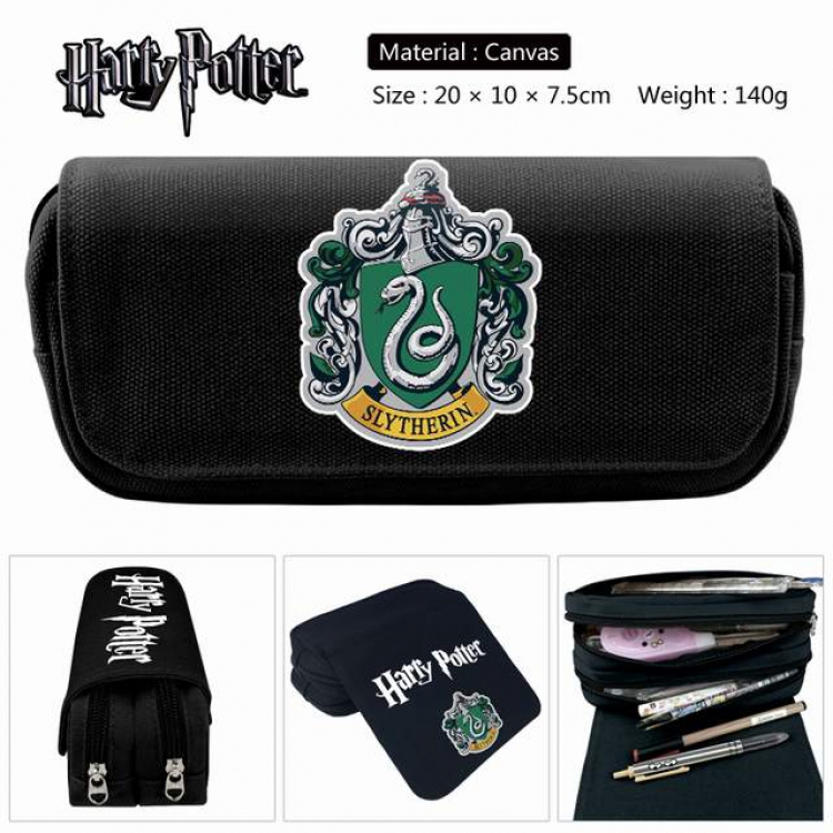 Harry Potter Anime double layer multifunctional canvas pencil bag stationery box wallet 20X10X7.5CM 140G Style E
