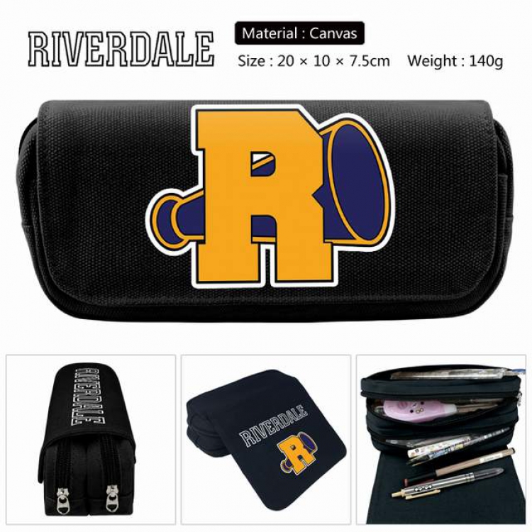 Riverdale Anime double layer multifunctional canvas pencil bag stationery box wallet 20X10X7.5CM 140G Style D