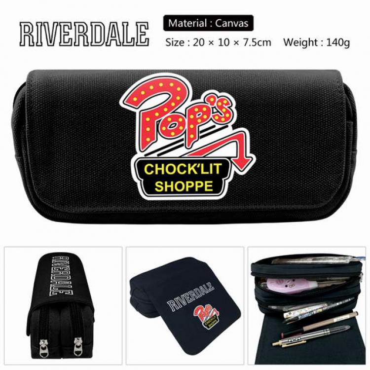 Riverdale Anime double layer multifunctional canvas pencil bag stationery box wallet 20X10X7.5CM 140G Style B