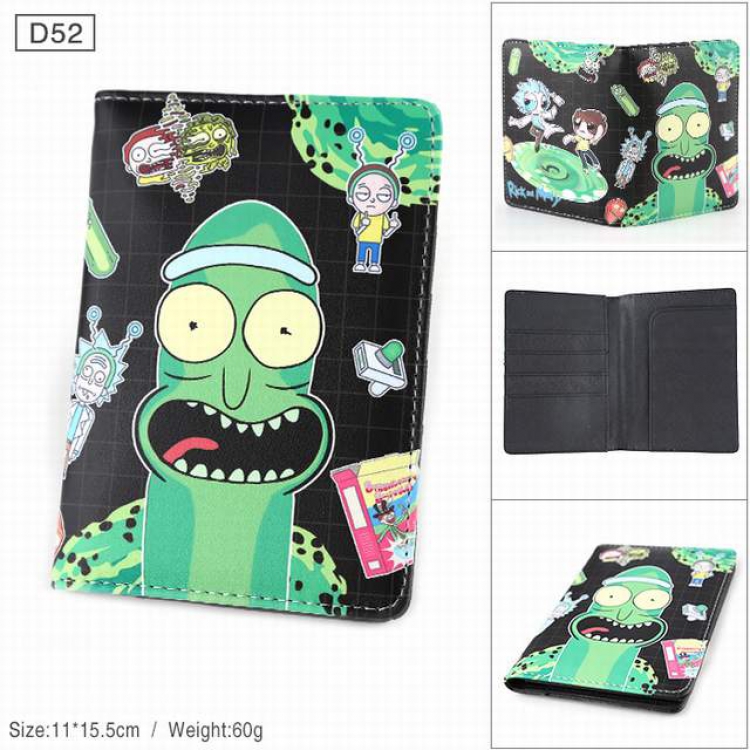 Rick and Morty Full Color PU leather multi-function travel ticket holder passport protector D52