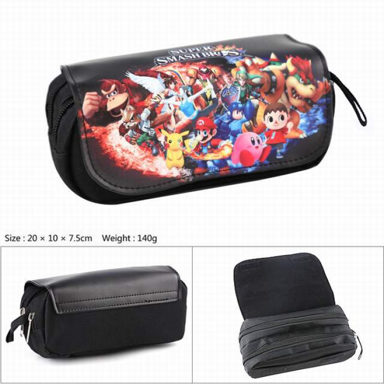 Nintendo Double zipper PU pencil case 20X10X7.5M 140G Style C