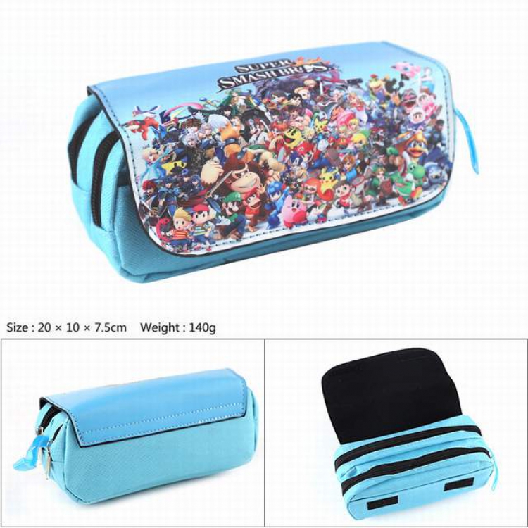 Nintendo Double zipper PU pencil case 20X10X7.5M 140G Style D