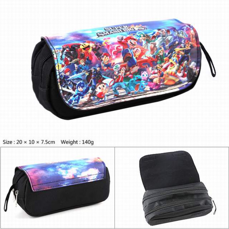 Nintendo Double zipper PU pencil case 20X10X7.5M 140G Style E