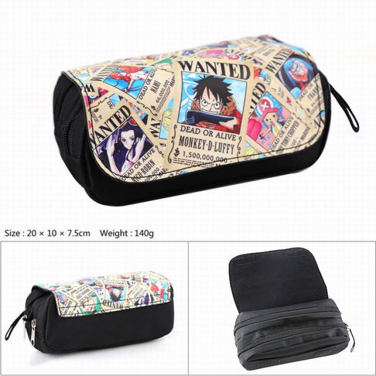 One Piece Double zipper PU pencil case 20X10X7.5M 140G