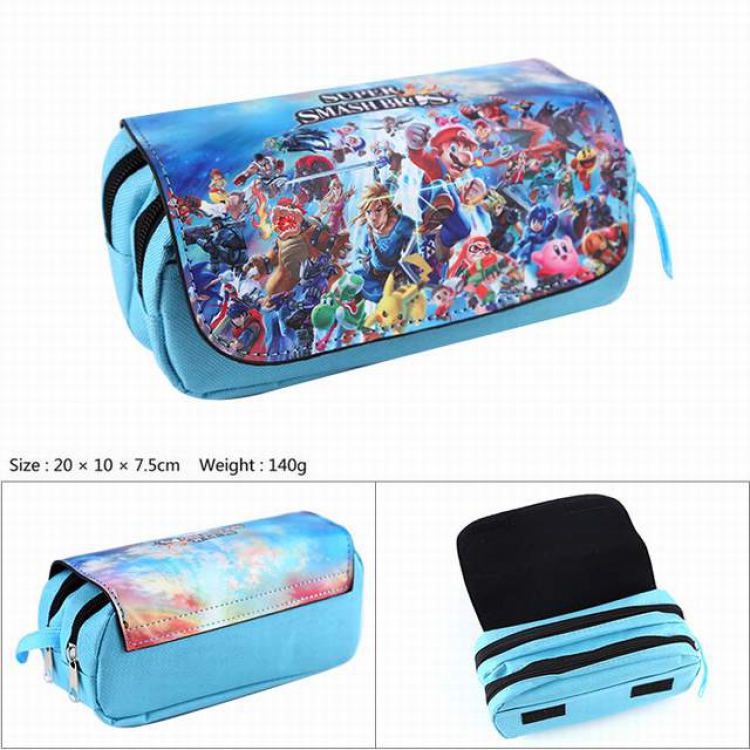 Nintendo Double zipper PU pencil case 20X10X7.5M 140G Style B