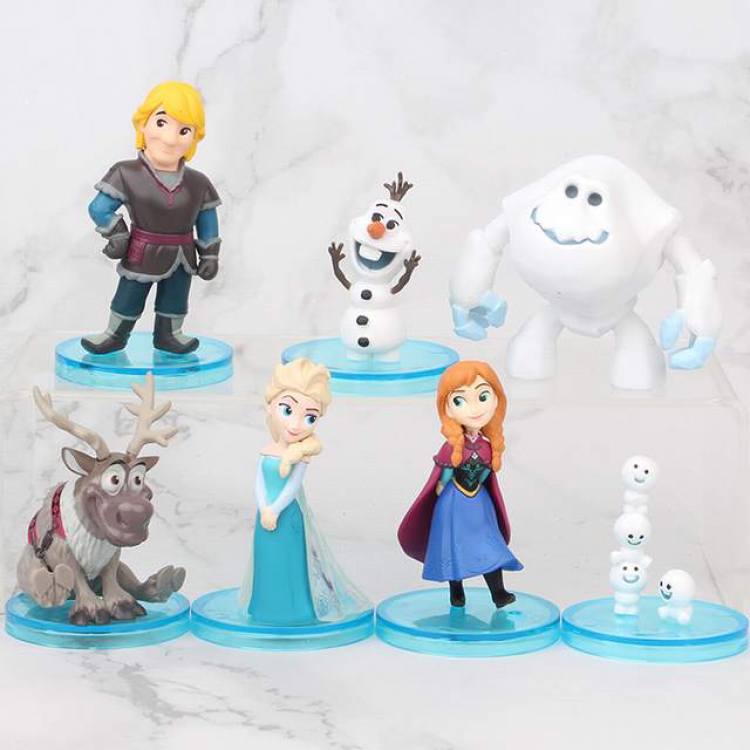 Frozen a set of 7 Blind box Boxed Figure Decoration Model 4-7CM 0.35KG a box of 50 set