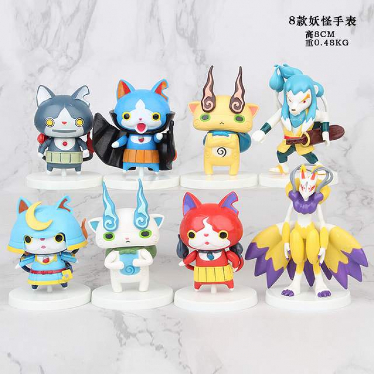 Yo-kai Watch a set of 8 Bagged Figure Decoration Model 8CM 0.48KG a box of 100 set