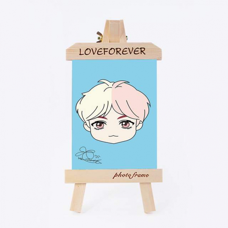 BTS V Q version solid wood frame creative easel 6 inches a set price for 5 pcs