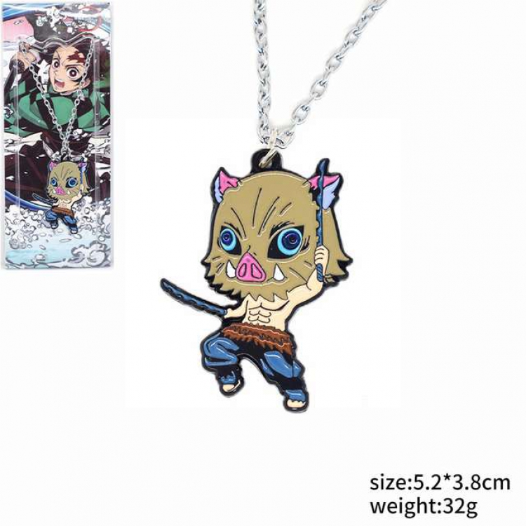 Demon Slayer Kimets Hashibira Inosuke Necklace pendant 5.2X3.8CM 32G