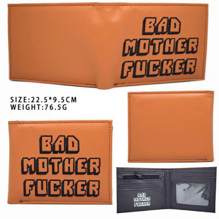 Pulp Fiction Brown Short PU bi-fold wallet 22.5X9.5CM 76.5G