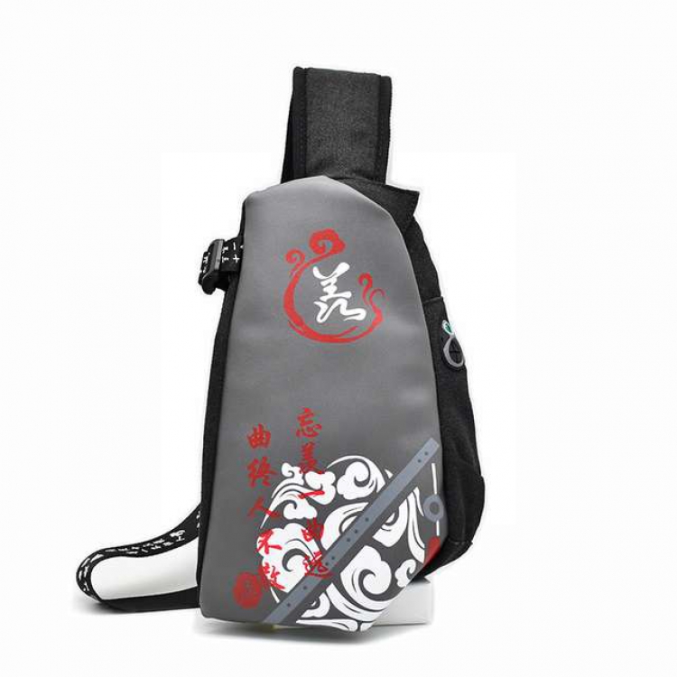 The wizard of the de Anime shoulder chest bag PU   canvas belt bag 21X6.5X29CM shoulder strap length 118CM 0.32KG