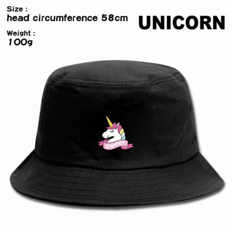 Unicorn Anime silkscreen canvas fisherman hat