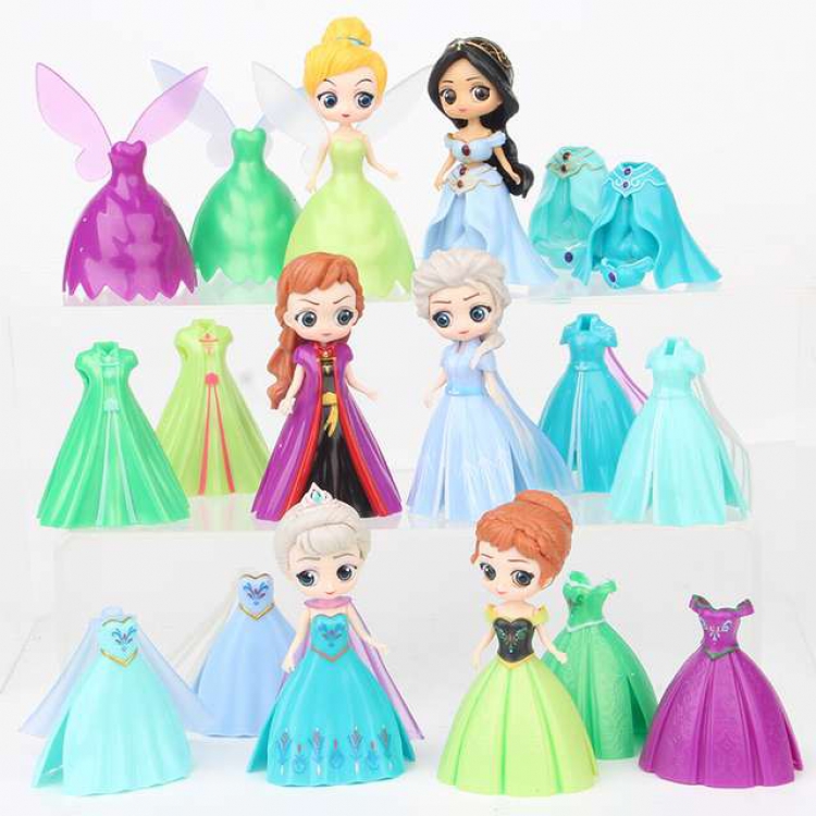 Disney Princess Bagged Figure Decoration Model 8CM 0.21KG a set of 18 a box of 100 sets