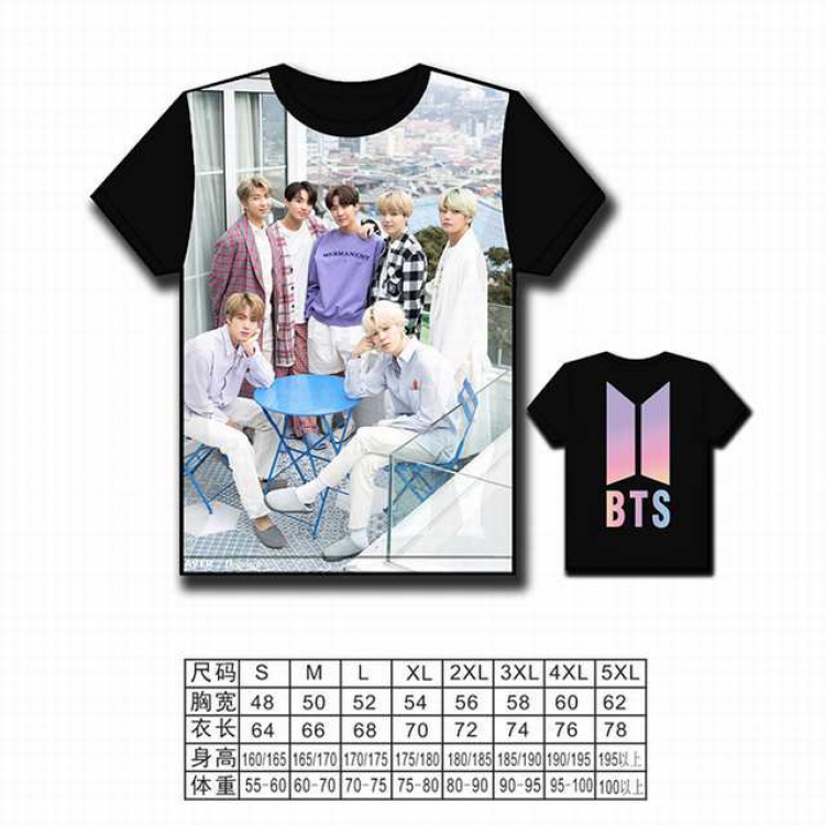 BTS Korean star combination full color printed short-sleeved T-shirt S M L XL 2XL 3XL 4XL 5XL