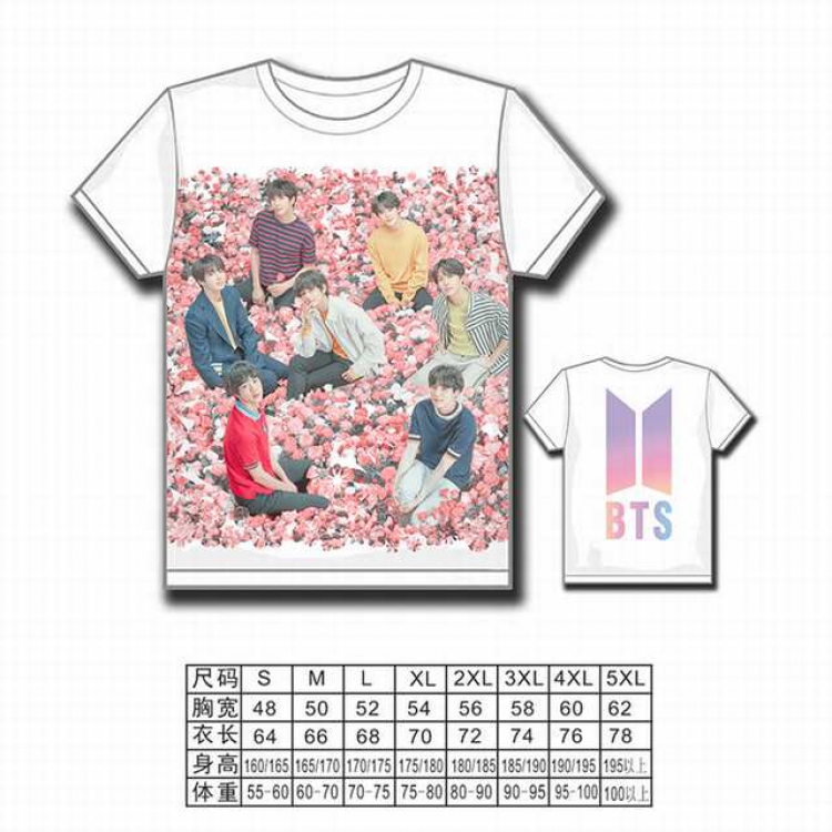 BTS Korean star combination full color printed short-sleeved T-shirt S M L XL 2XL 3XL 4XL 5XL  G