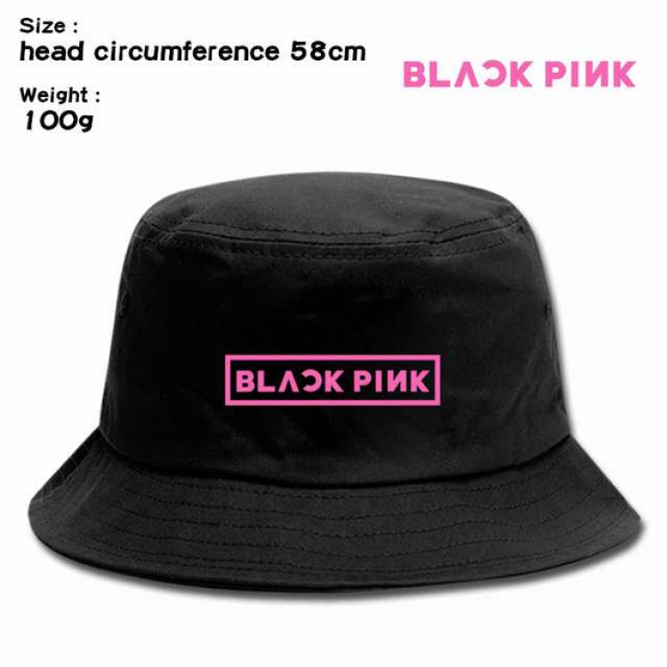 Black Pink  Anime silkscreen canvas fisherman hat