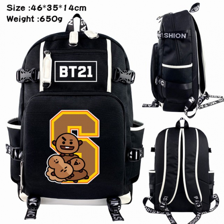 BTS Anime Backpack schoolbag 46X35X14CM 650G