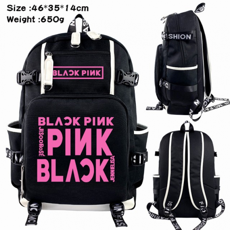 Black Pink Anime Backpack schoolbag 46X35X14CM 650G