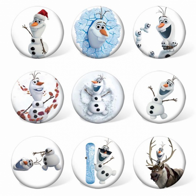 Frozen Circle a set of 9 Round cloth badge brooch 58MM Style E