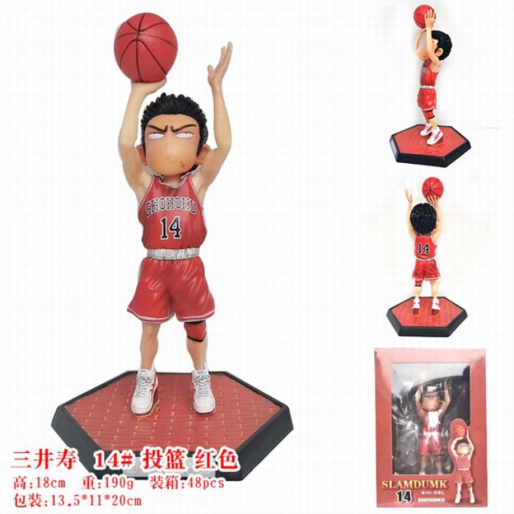 Slam Dunk Mitsui Hisashi Boxed Figure Decoration Model 18CM 190G Color box size:13.5X11X20CM a box of 48