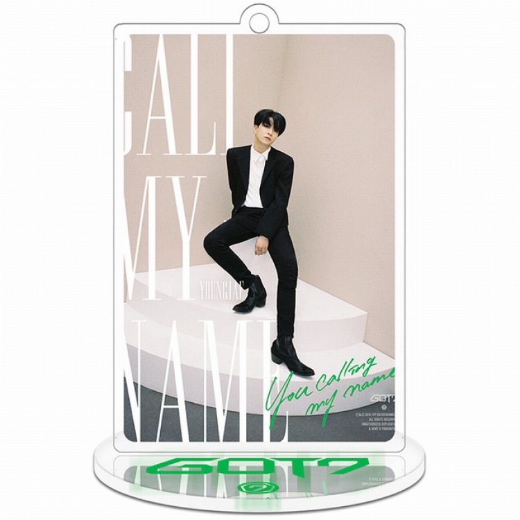 Got7 Youngjae  Rectangular Small Standing Plates acrylic keychain pendant 8-9CM