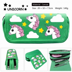 Unicorn green Anime double lay...