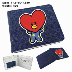 BTS Love Anime Printed denim c...