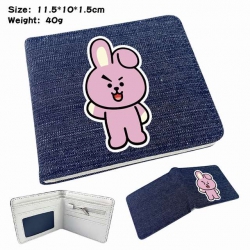 BTS Rabbit Anime Printed denim...