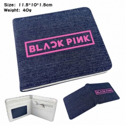 Black Pink Anime Printed denim...