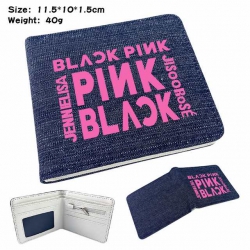 Black Pink Anime Printed denim...