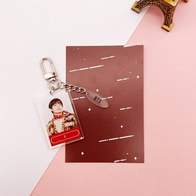 BTS V Keychain pendant about 7.5X11CM 20G a set price for 5 pcs