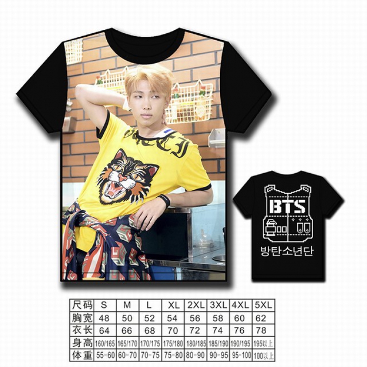 BTS Korean star full color printed short-sleeved T-shirt S M L XL 2XL 3XL 4XL 5XL