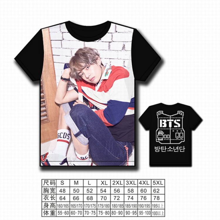 BTS Korean star full color printed short-sleeved T-shirt S M L XL 2XL 3XL 4XL 5XL