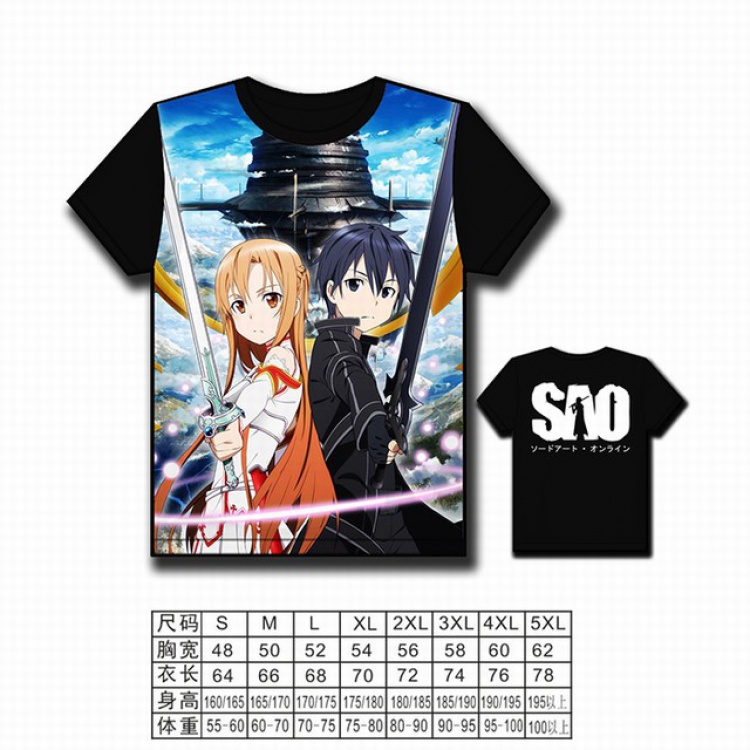 Sword Art Online Full color printed short-sleeved T-shirt S M L XL 2XL 3XL 4XL 5XL