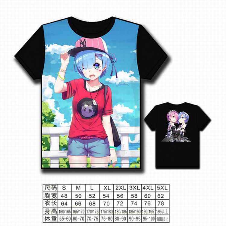 Re:Zero kara Hajimeru Isekai Seikatsu Full color printed short-sleeved T-shirt S M L XL 2XL 3XL 4XL 5XL