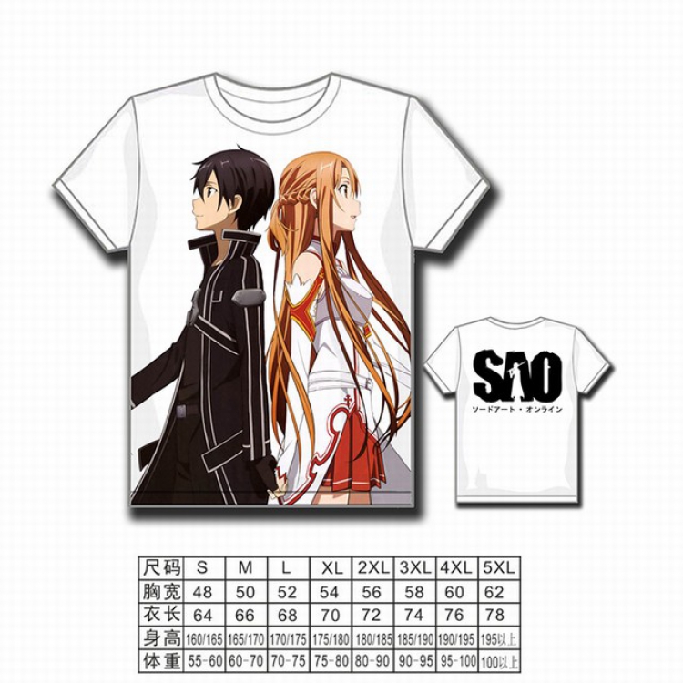 Sword Art Online Full color printed short-sleeved T-shirt S M L XL 2XL 3XL 4XL 5XL