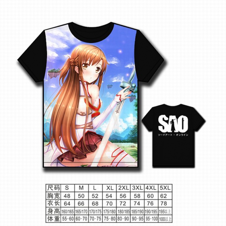 Sword Art Online Full color printed short-sleeved T-shirt S M L XL 2XL 3XL 4XL 5XL