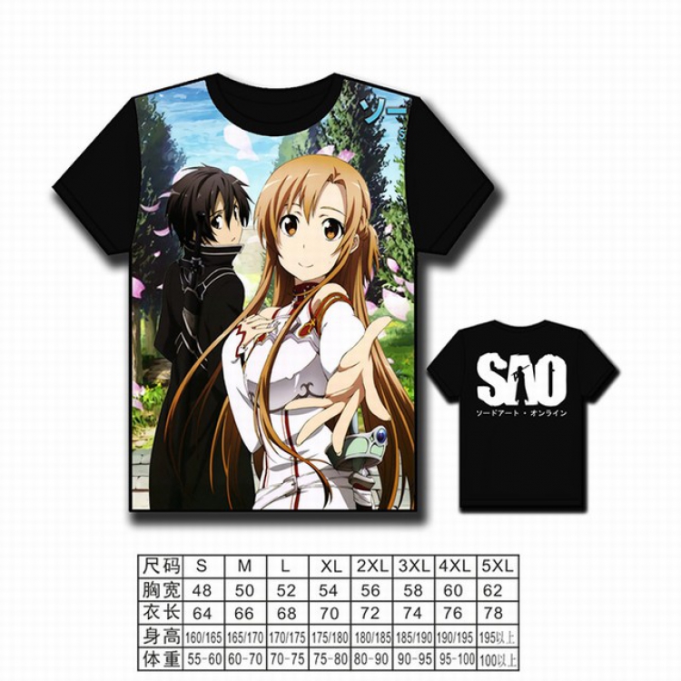 Sword Art Online Full color printed short-sleeved T-shirt S M L XL 2XL 3XL 4XL 5XL