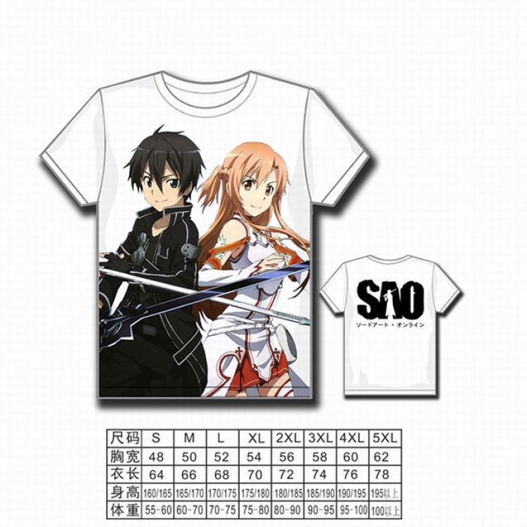 Sword Art Online Full color printed short-sleeved T-shirt S M L XL 2XL 3XL 4XL 5XL