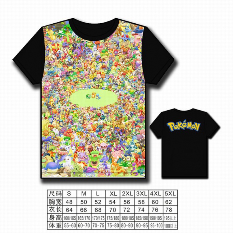 Pokemon Full color printed short-sleeved T-shirt S M L XL 2XL 3XL 4XL 5XL