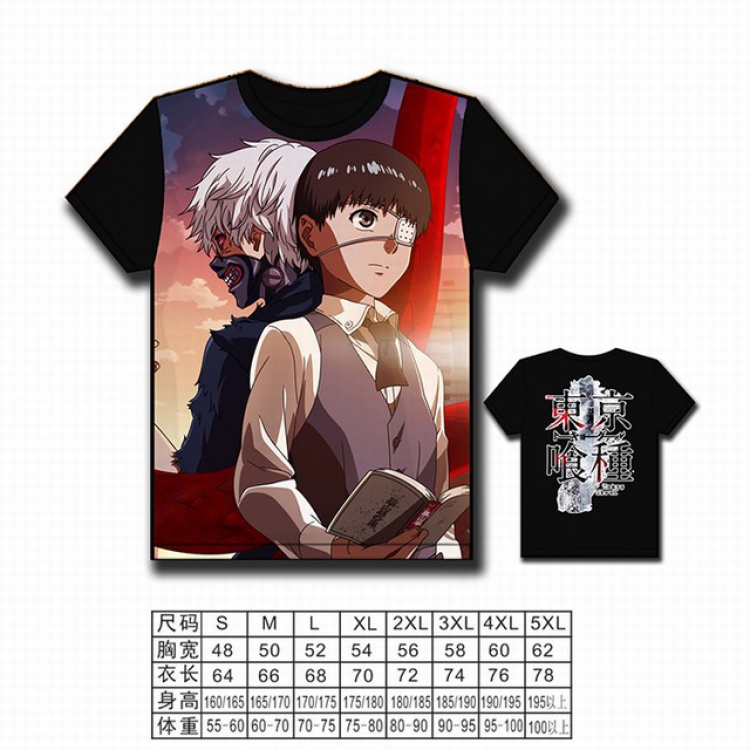 Tokyo Ghoul Full color printed short-sleeved T-shirt S M L XL 2XL 3XL 4XL 5XL NO FILLING