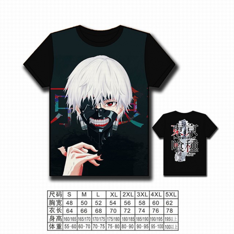 Tokyo Ghoul Full color printed short-sleeved T-shirt S M L XL 2XL 3XL 4XL 5XL NO FILLING