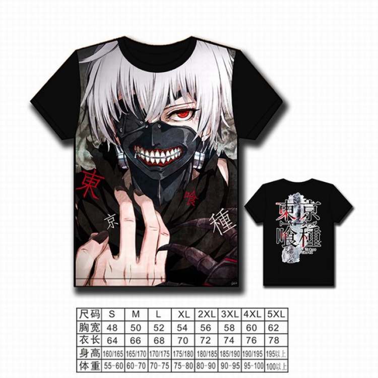 Tokyo Ghoul Full color printed short-sleeved T-shirt S M L XL 2XL 3XL 4XL 5XL NO FILLING