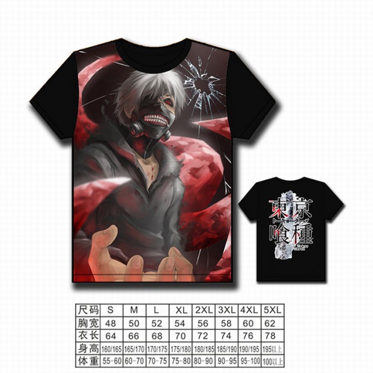 Tokyo Ghoul Full color printed short-sleeved T-shirt S M L XL 2XL 3XL 4XL 5XL NO FILLING