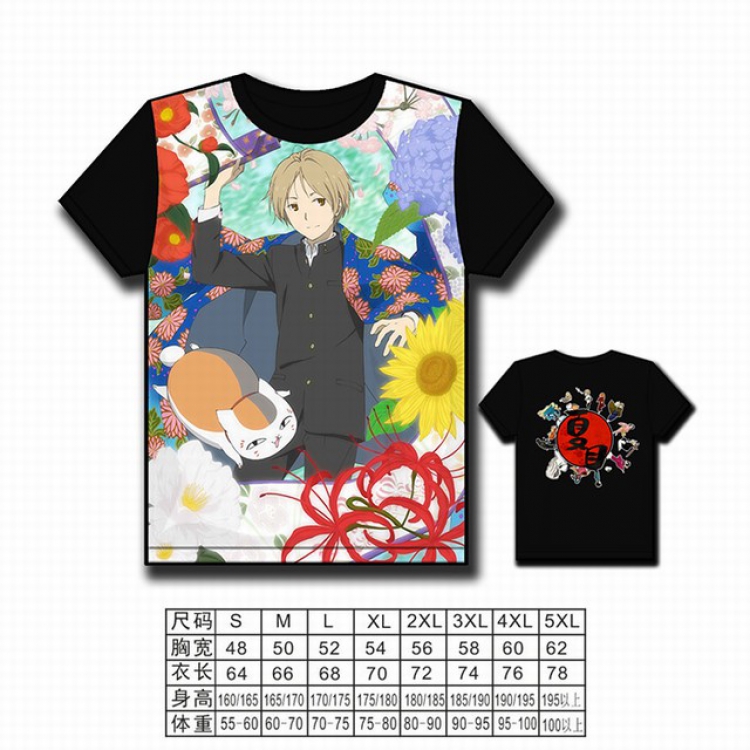 Natsume_Yuujintyou Full color printed short-sleeved T-shirt S M L XL 2XL 3XL 4XL 5XL NO FILLING