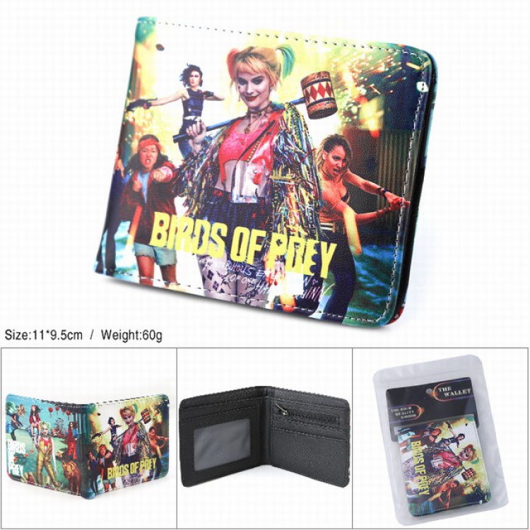 Suicide Squad Full color silk screen two fold short card bag wallet purse