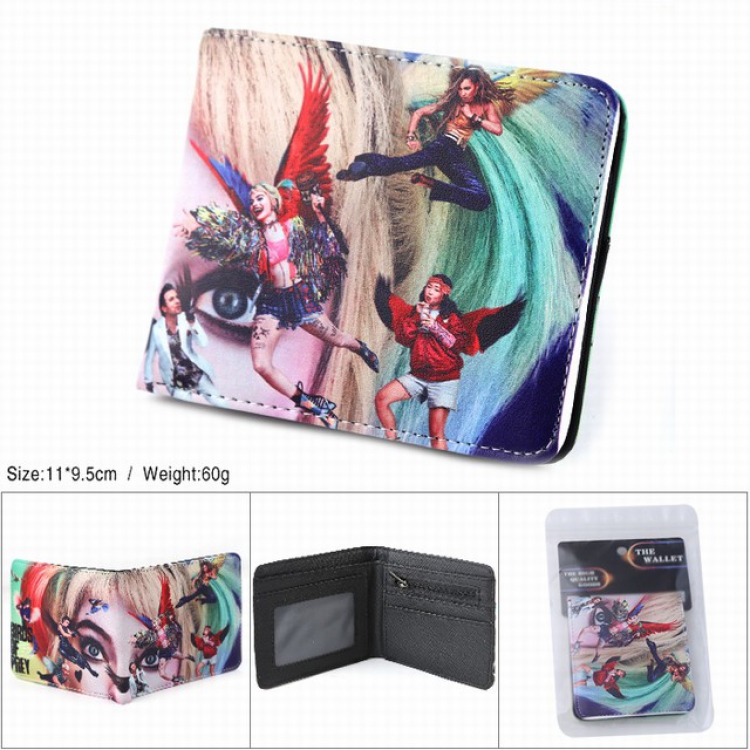 Suicide Squad Full color silk screen two fold short card bag wallet purse