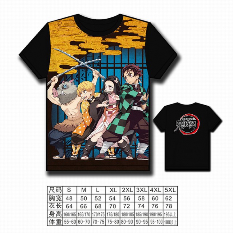 Demon Slayer Kimets Full color printed short-sleeved T-shirt S M L XL 2XL 3XL 4XL 5XL